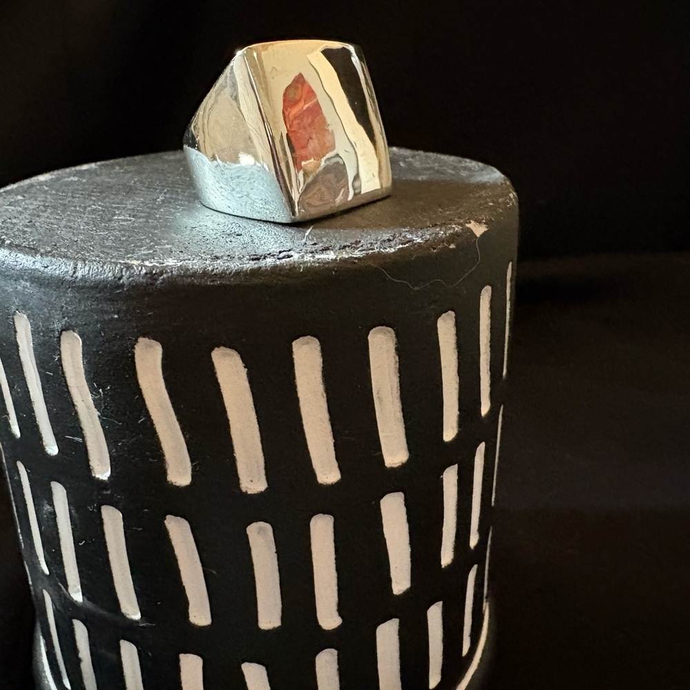 Statement Sterling Silver Unisex Ring - 8.5